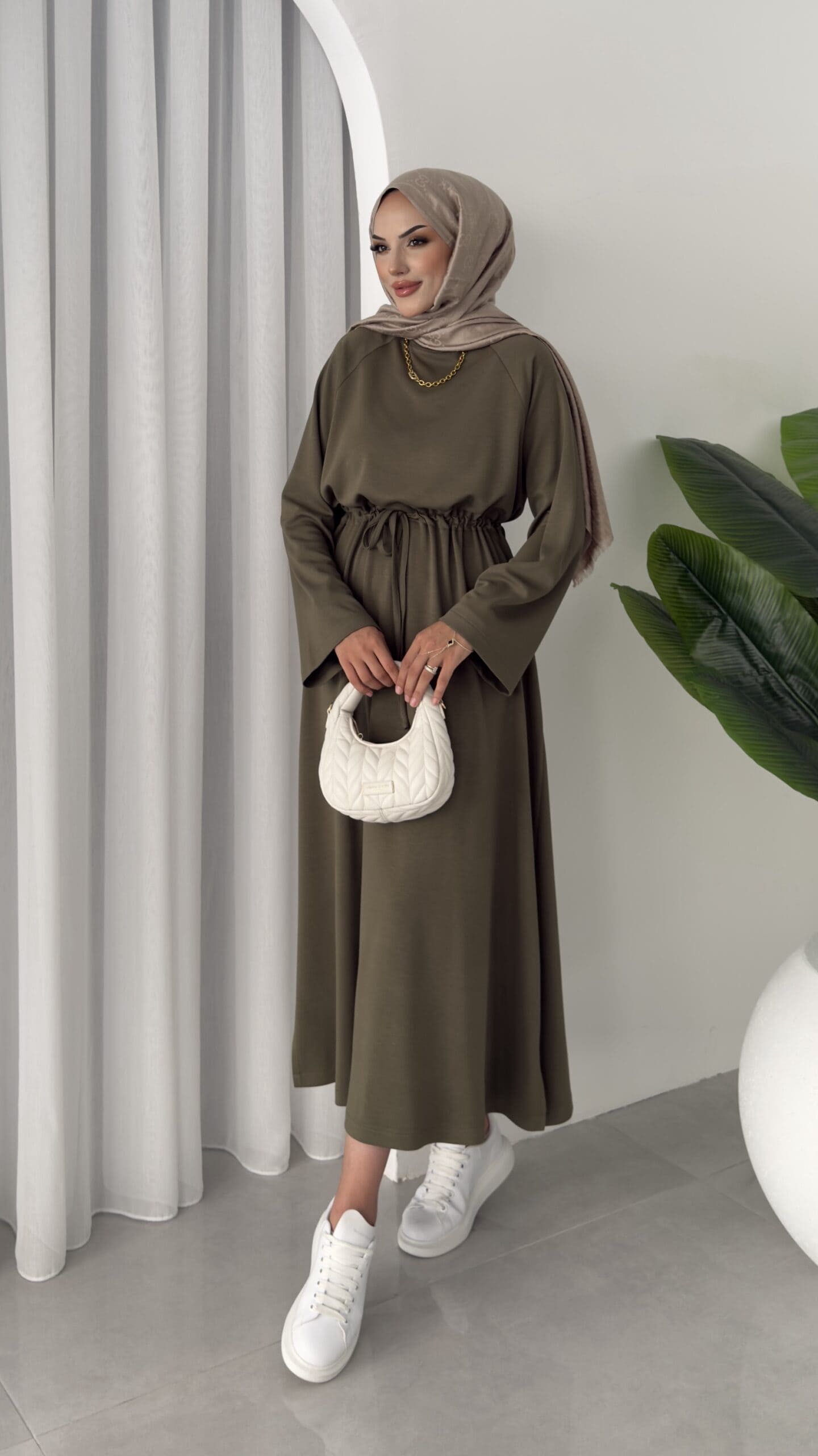Oysho Elbise L100221 - Haki