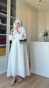 Perla Elbise  L100200 - Beyaz (Astarlı)