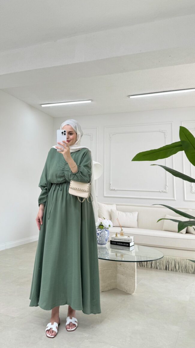 Perla Elbise  L100200 - Haki