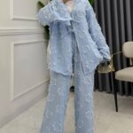Hola Motif Desen İkili Takım TK100144 - Bulut Mavi