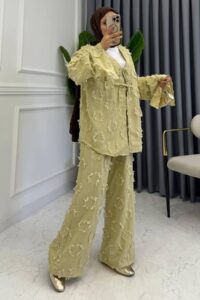 Hola Motif Desen İkili Takım TK100145 - Adaçayı