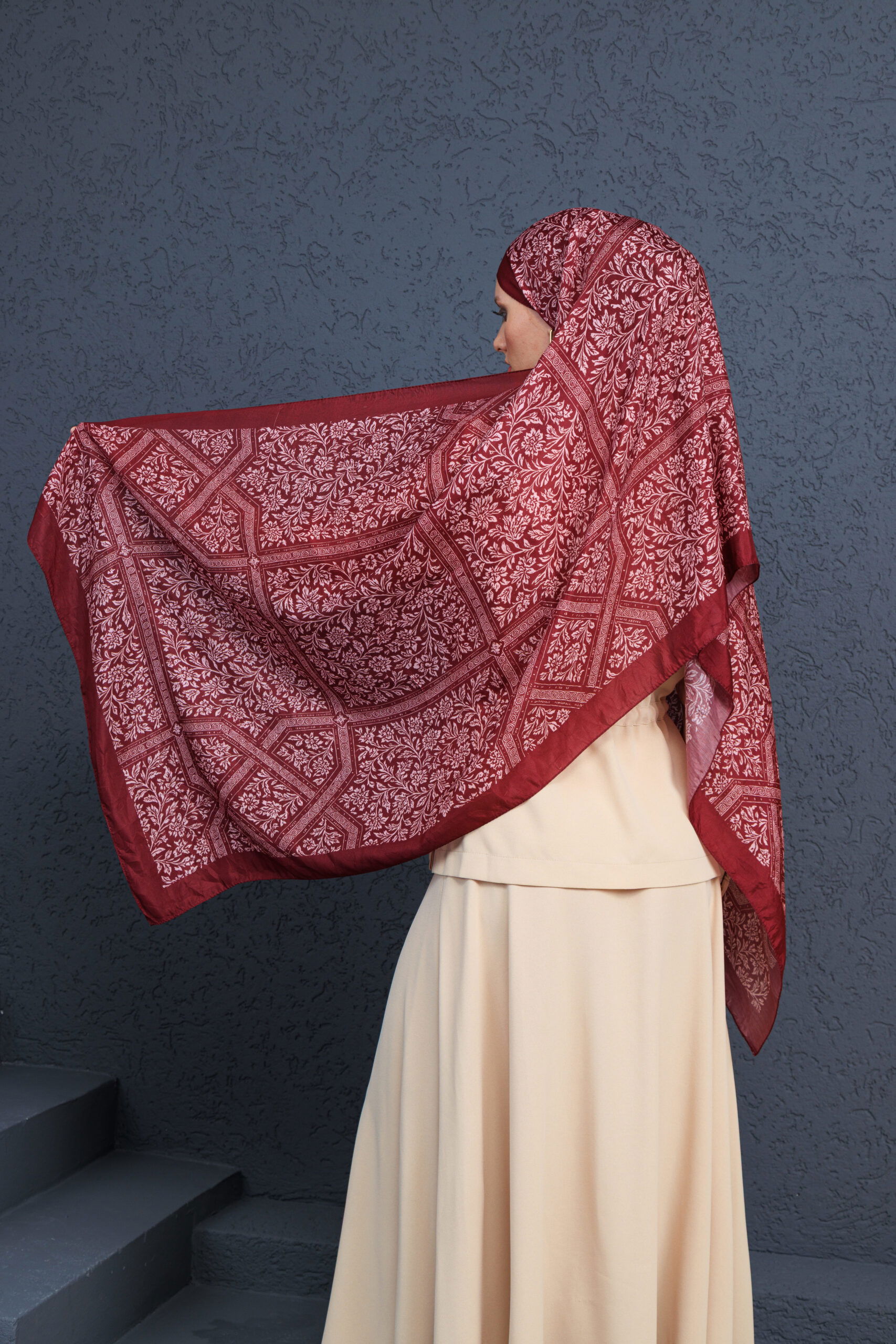 Viyana Şal Serisi - 469-005 - V- 1 -  Bordo - Görsel 2