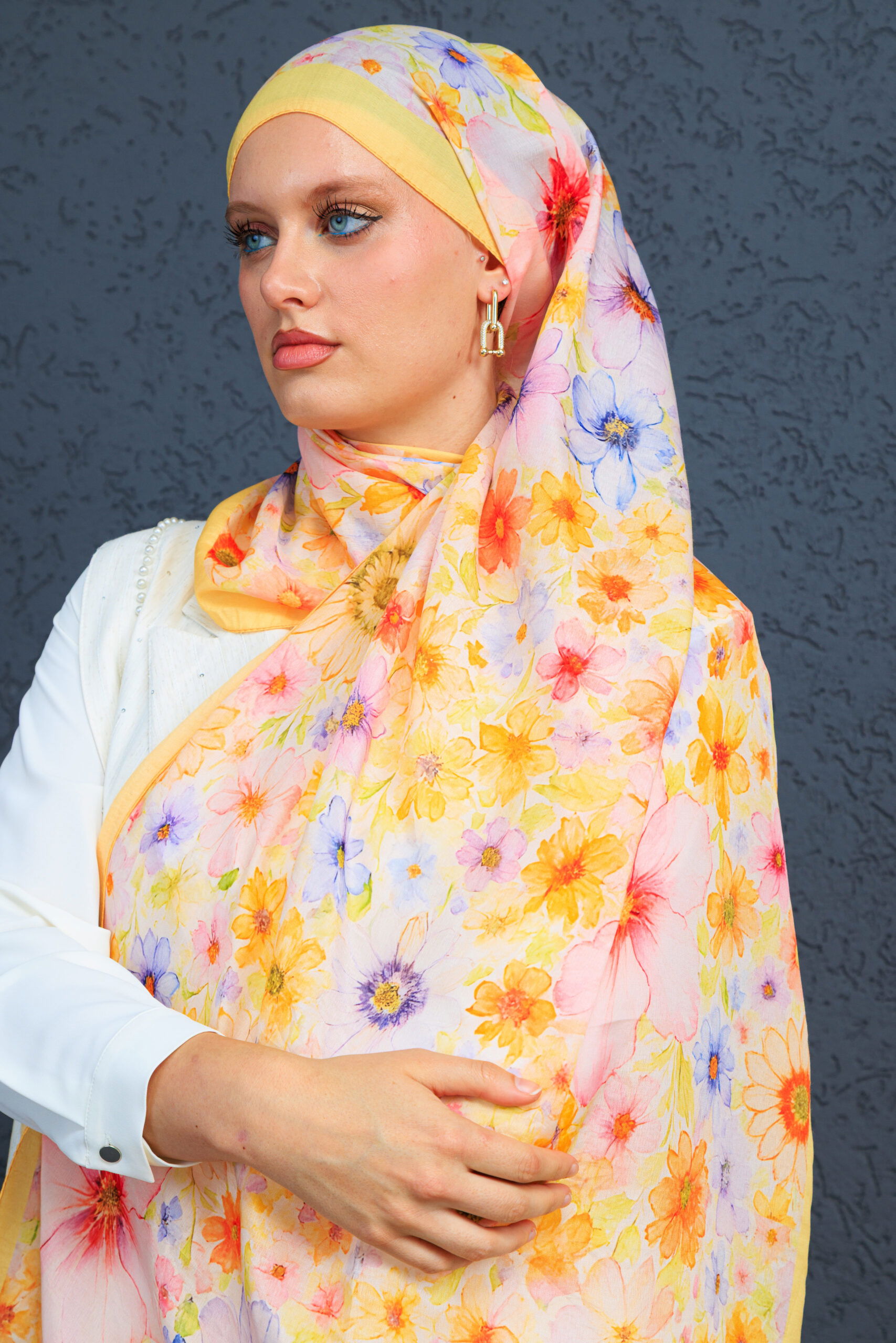 Eleya Şal Serisi - 469-008 - V- 1 - Ayçiçeği