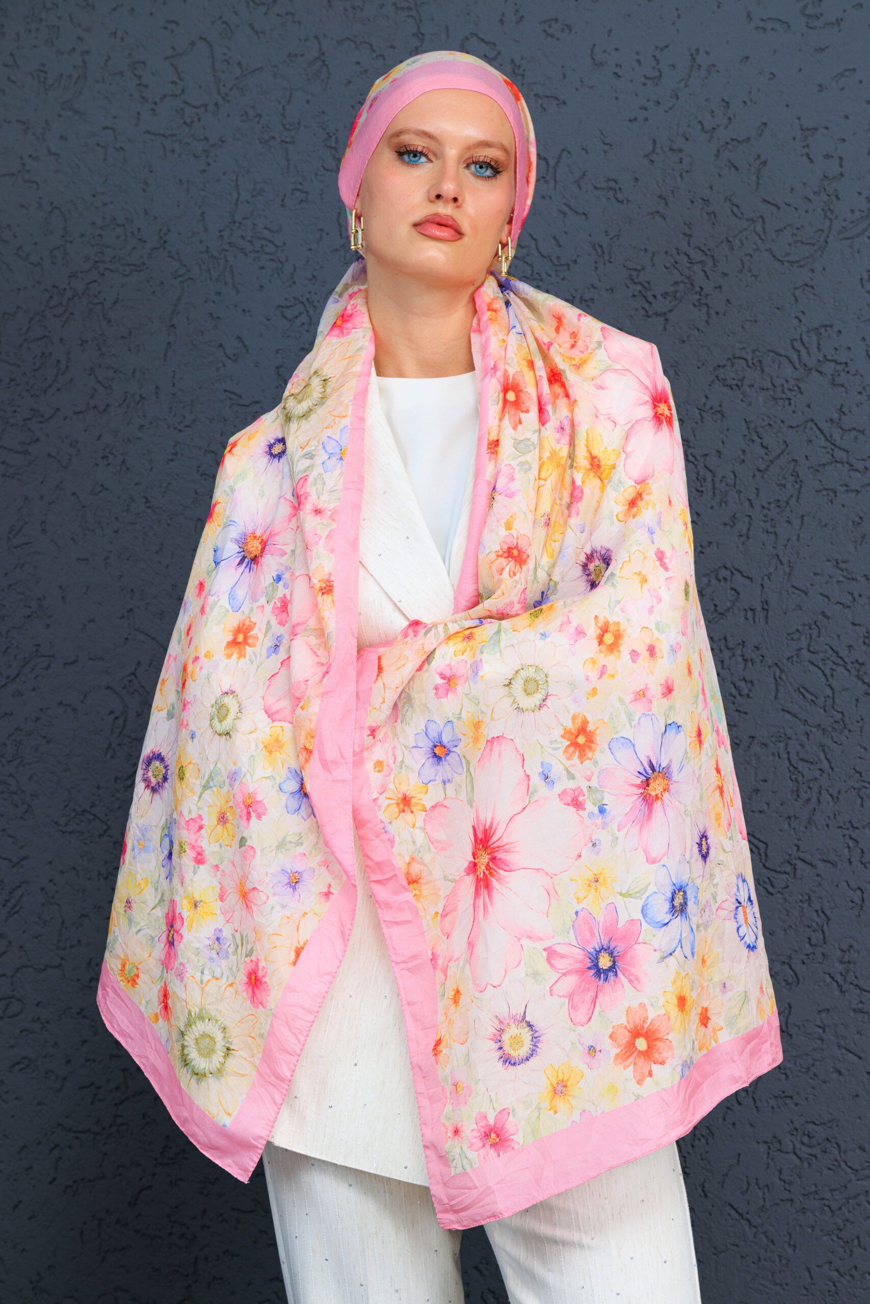 Eleya Şal Serisi - 469-008 - V- 2 - Pamuk Şekeri