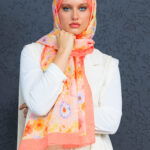 Eleya Şal Serisi - 469-008 - V- 5 -  Portakal