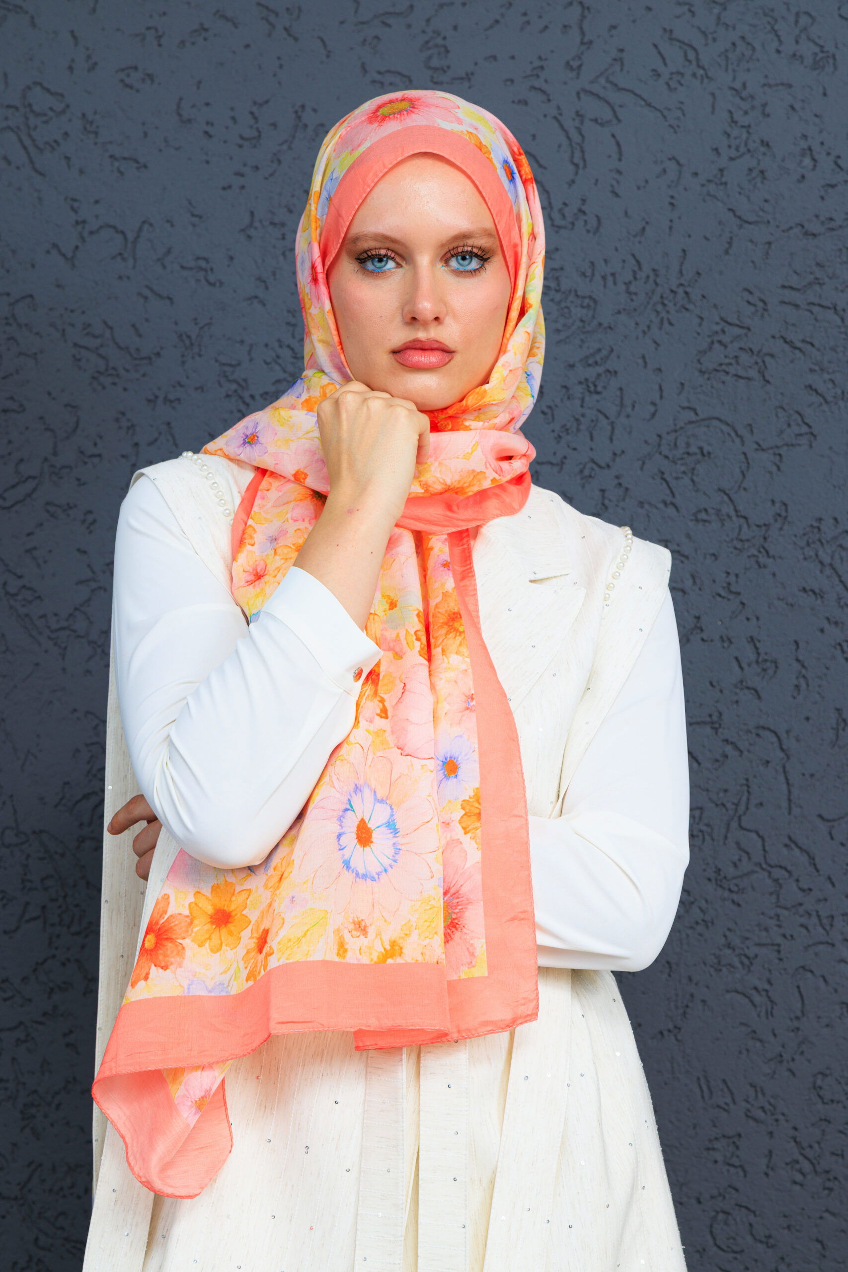 Eleya Şal Serisi - 469-008 - V- 5 - Portakal