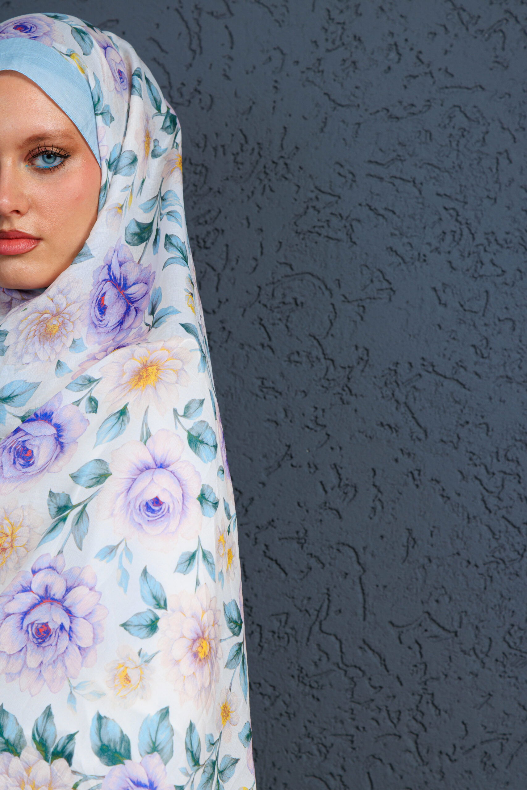 Eleya Şal Serisi - 469-008 - V- 6 - Gök Mavi - Görsel 2