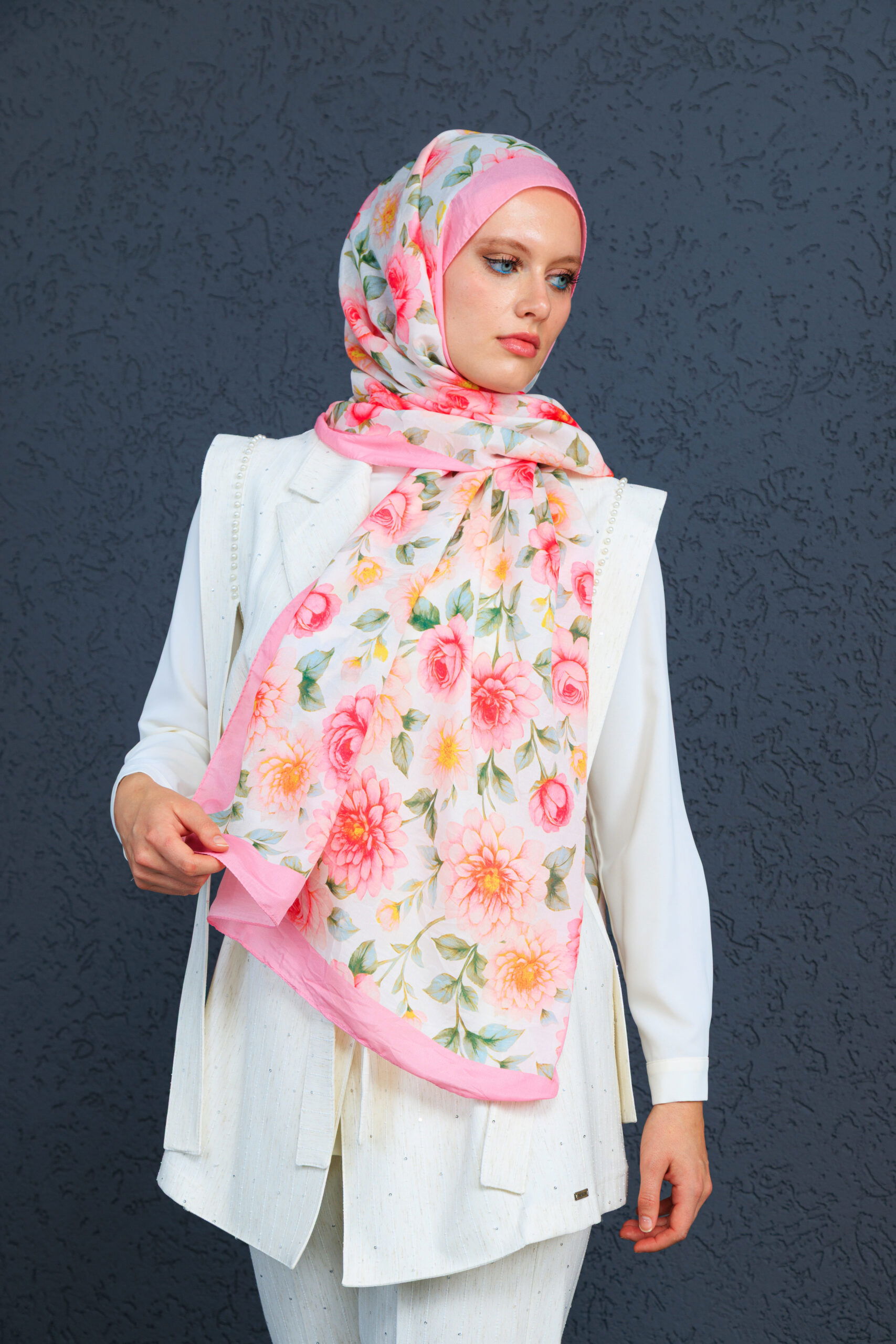 İbiza Şal Serisi- 469-004- V-2 - Gül Pembe