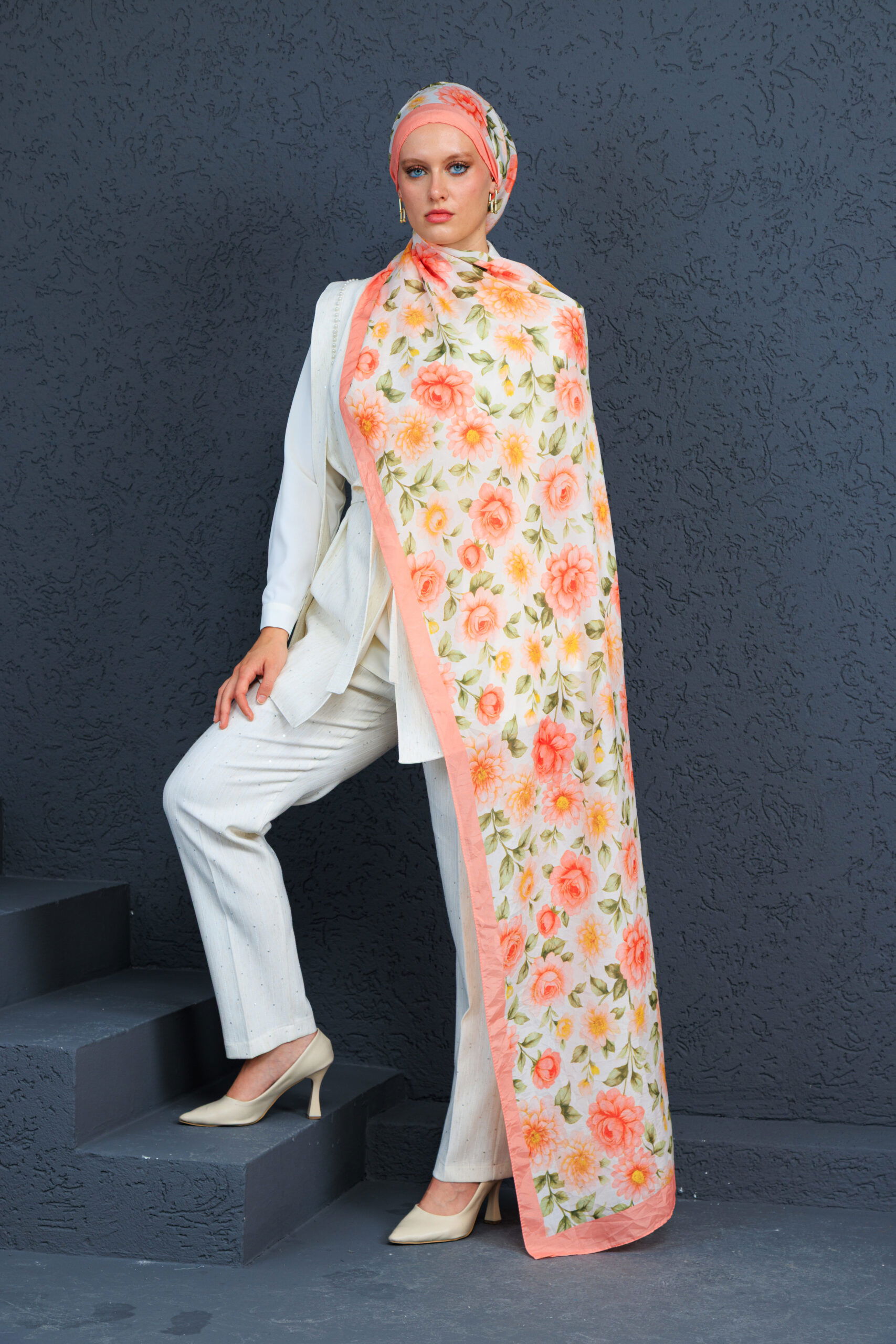 İbiza Şal Serisi- 469-004- V-4 - Şeftali - Görsel 4