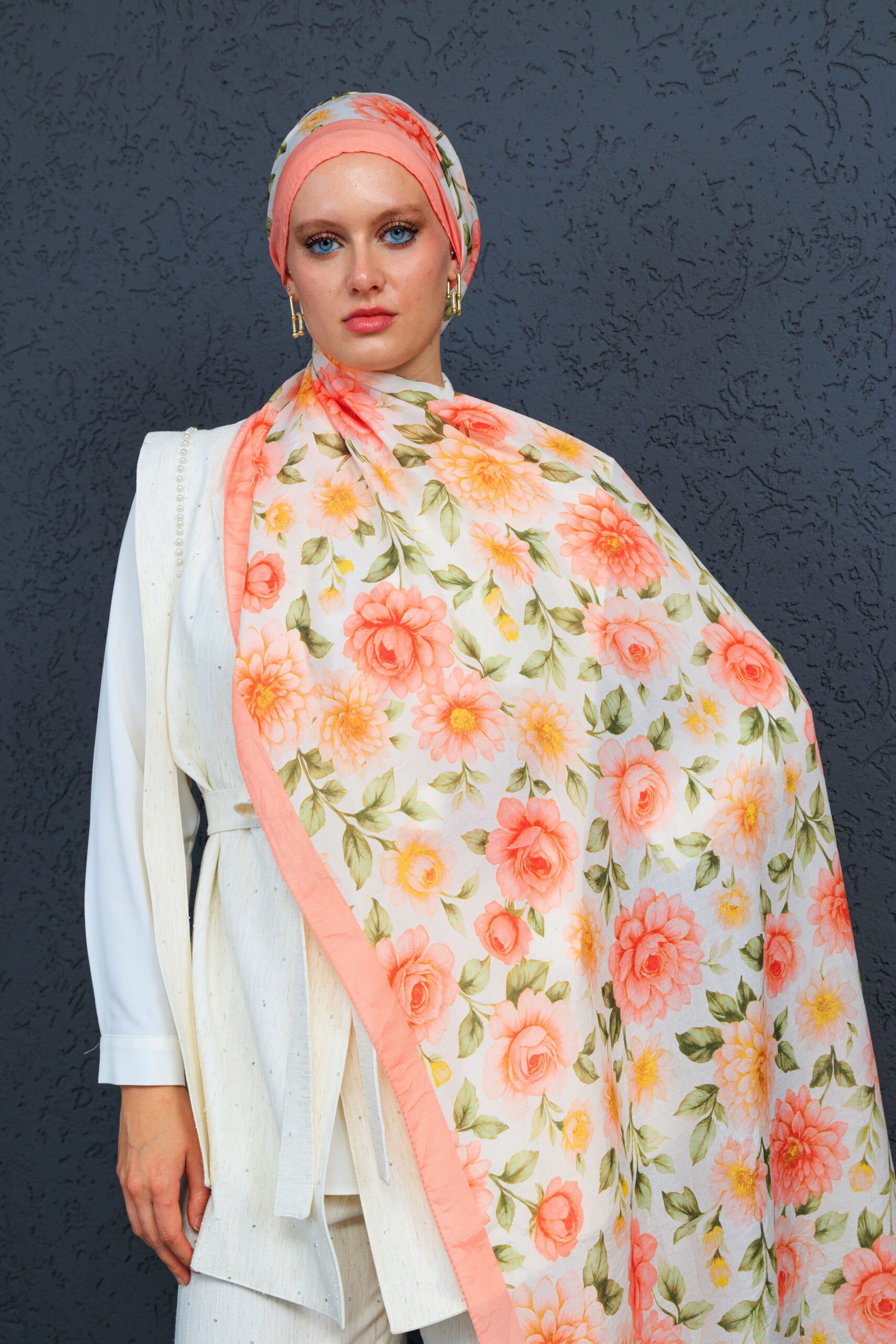 İbiza Şal Serisi- 469-004- V-4 - Şeftali - Görsel 2