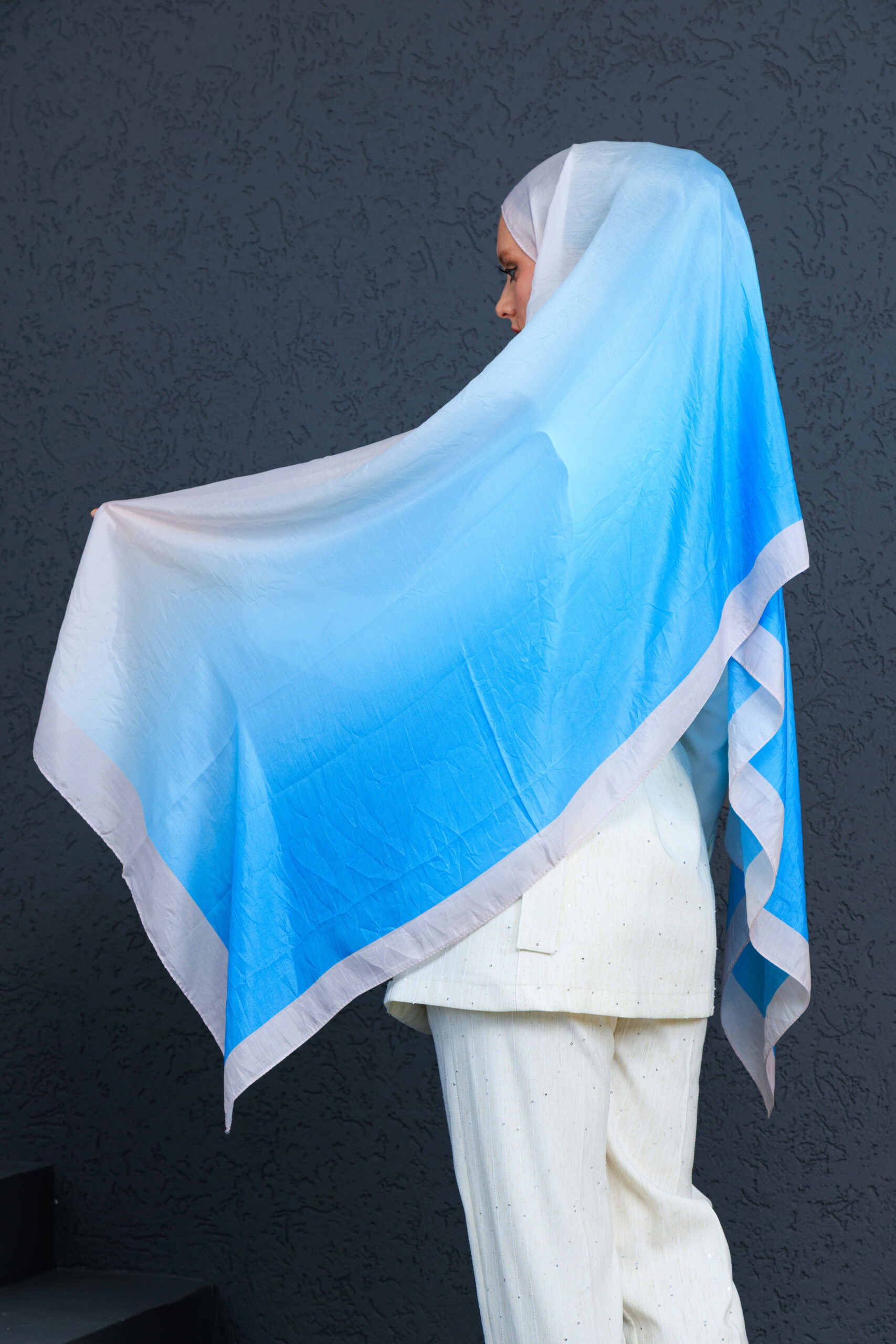 Lodos Şal Serisi- Z-2240 - V-5 - Gök Mavi - Görsel 3