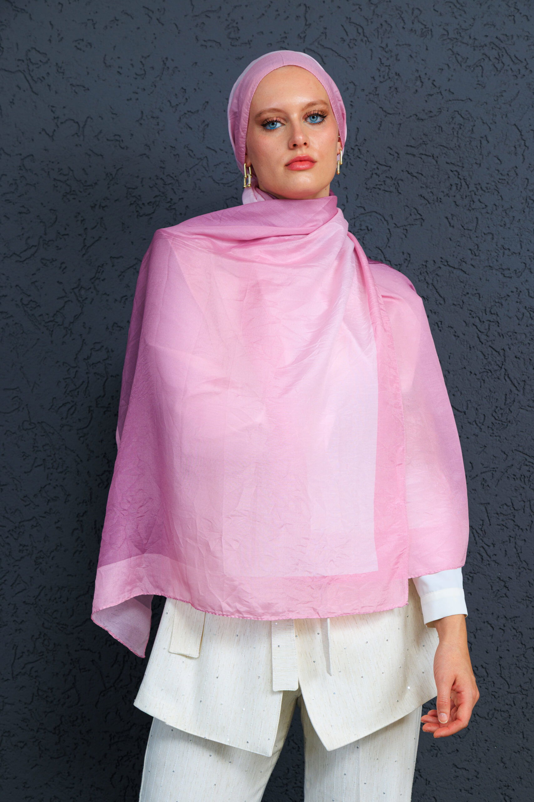 Lodos Şal Serisi- Z-2240 - V-25 - Derin Pembe - Görsel 4