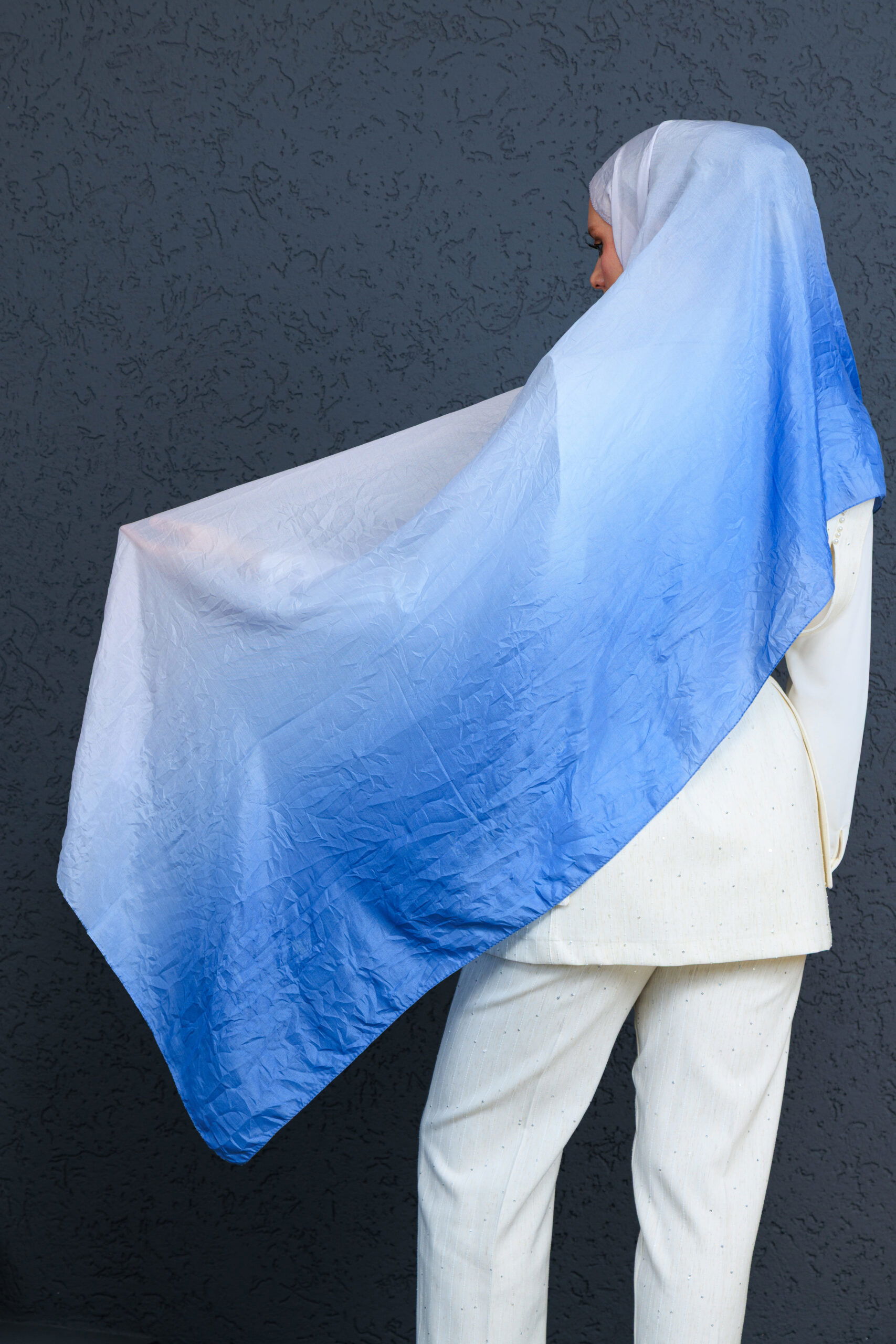 Lotus Şal Serisi- Z-2240 - V-5 - Gök Mavi - Görsel 2