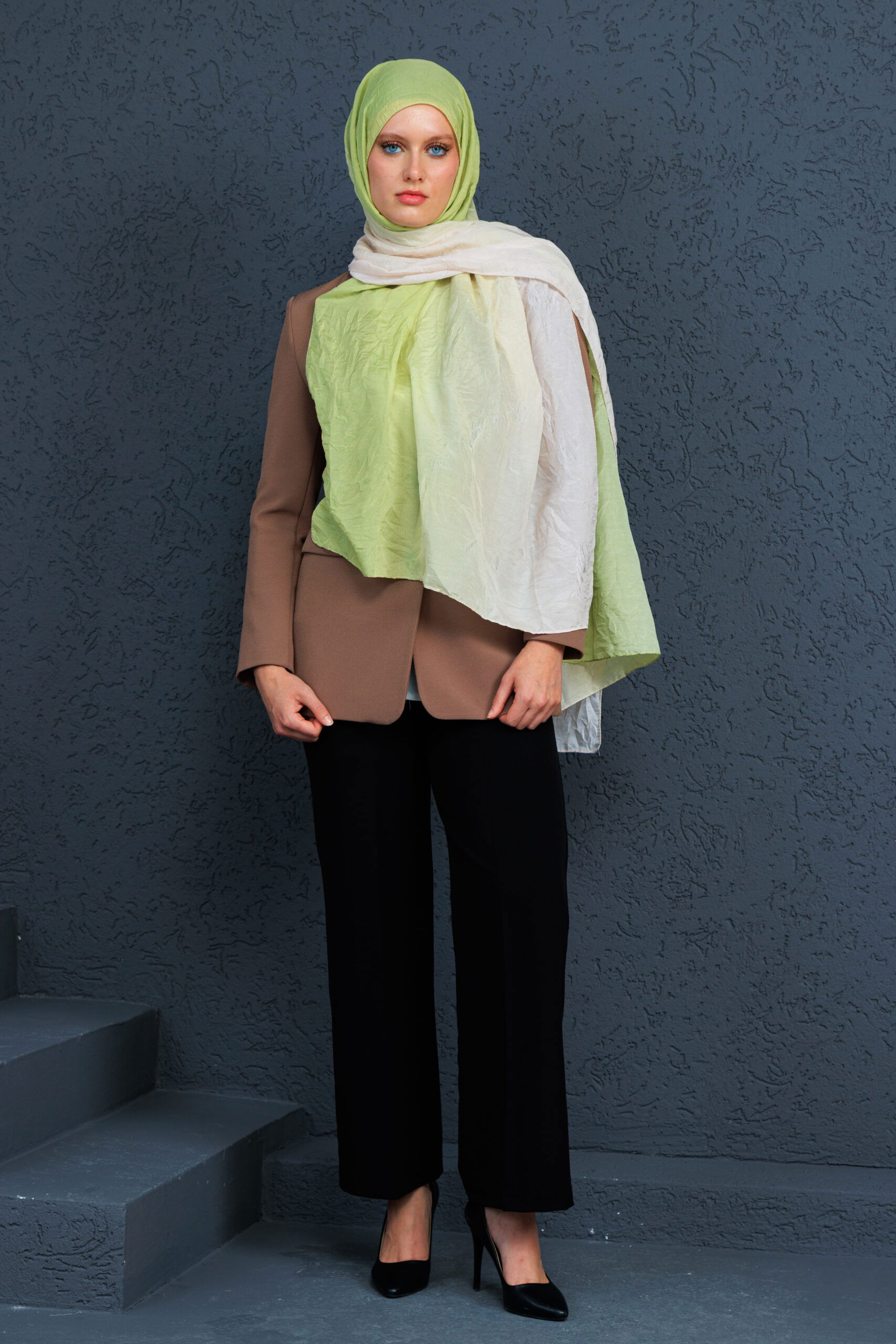 Lotus Şal Serisi- Z-2240 - V-17 - Lime Sarı