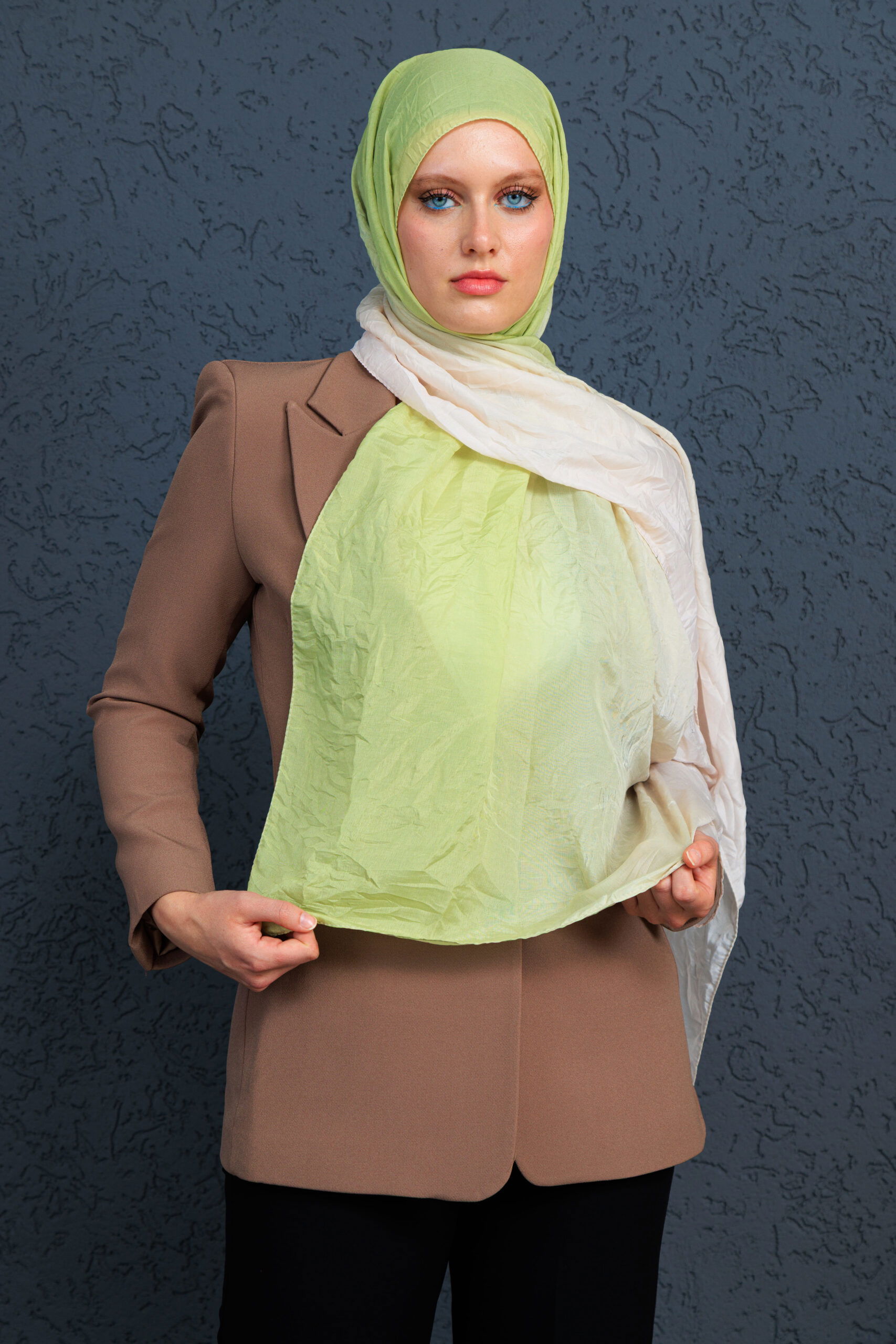 Lotus Şal Serisi- Z-2240 - V-17 - Lime Sarı - Görsel 5