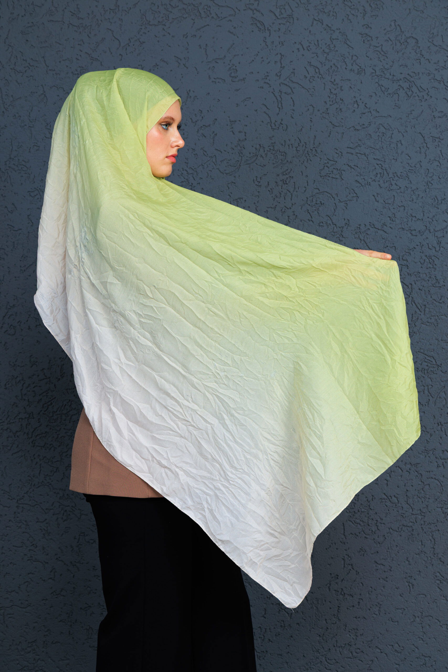 Lotus Şal Serisi- Z-2240 - V-17 - Lime Sarı - Görsel 6