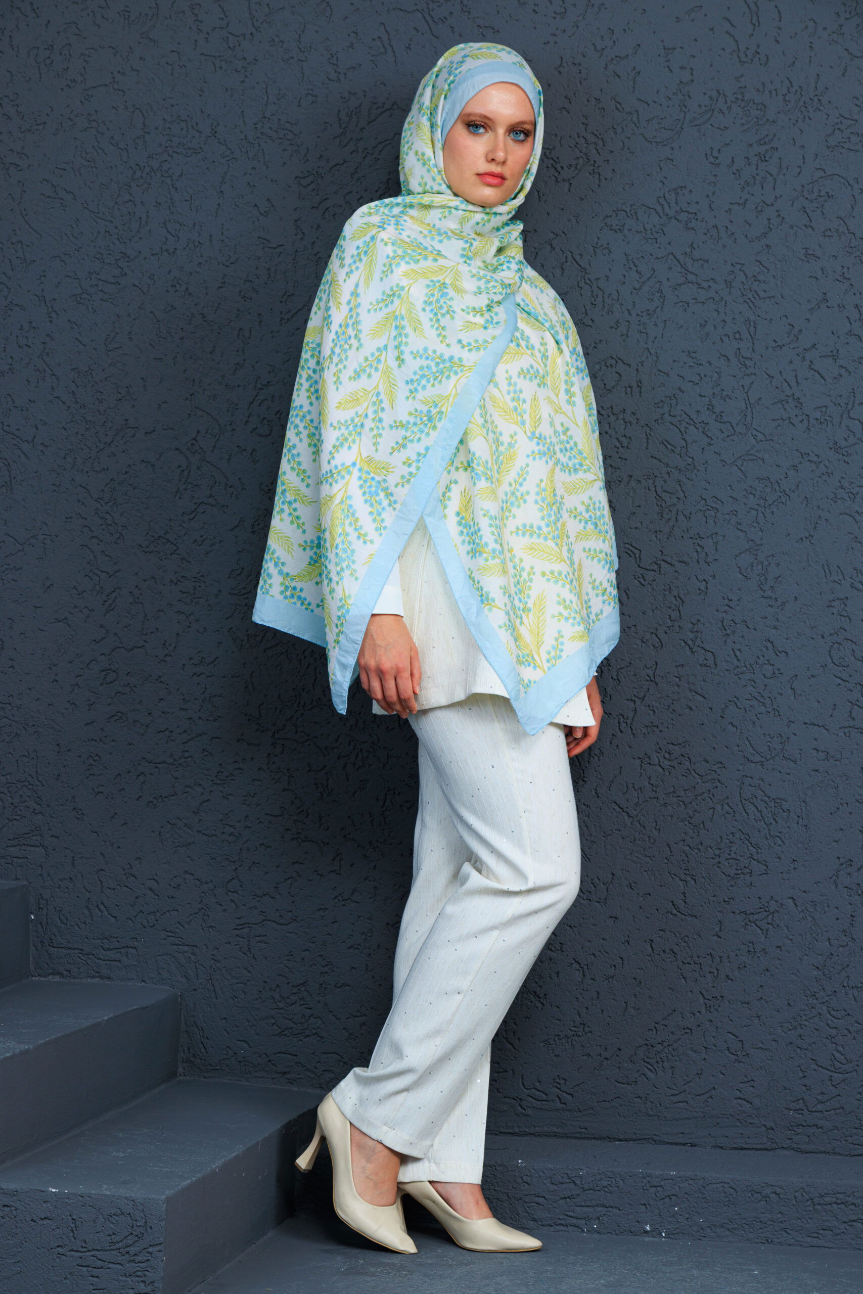 Jakarda Şal Serisi- 469-007- V-4 - Gök Mavi - Görsel 5