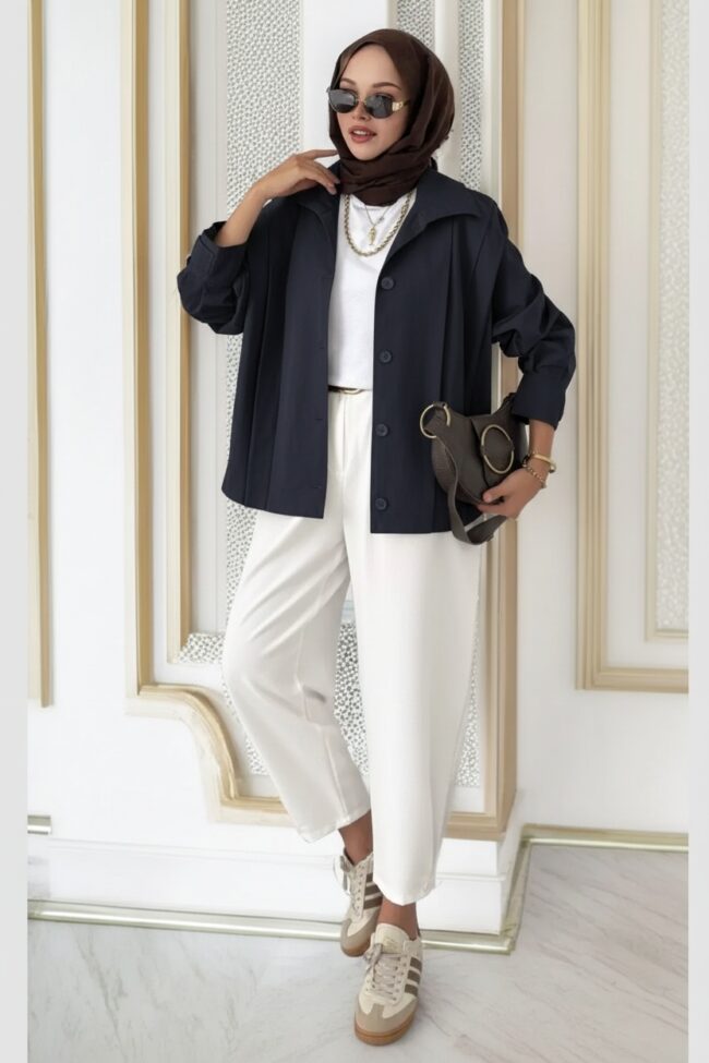 Zara Bomber Trençkot  DŞ100237 - Lacivert