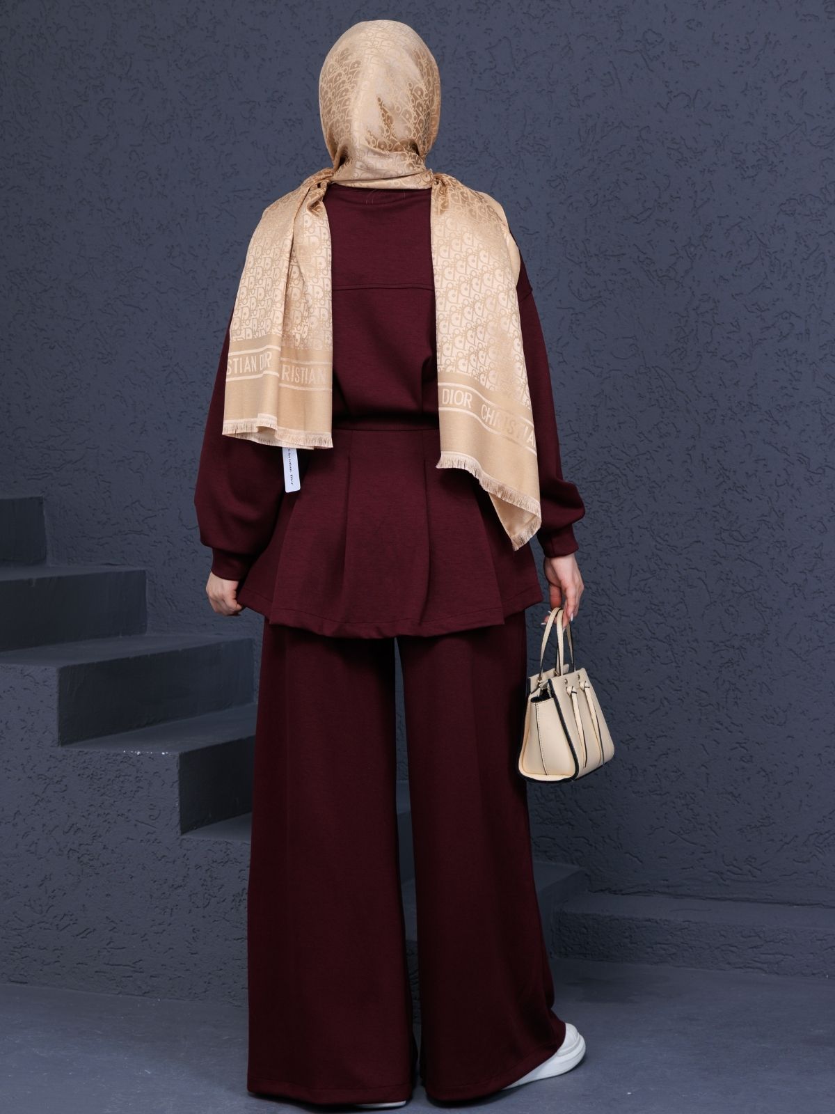 Premium Oysho Elina  İkili Takım TK100246  - Bordo - Görsel 4