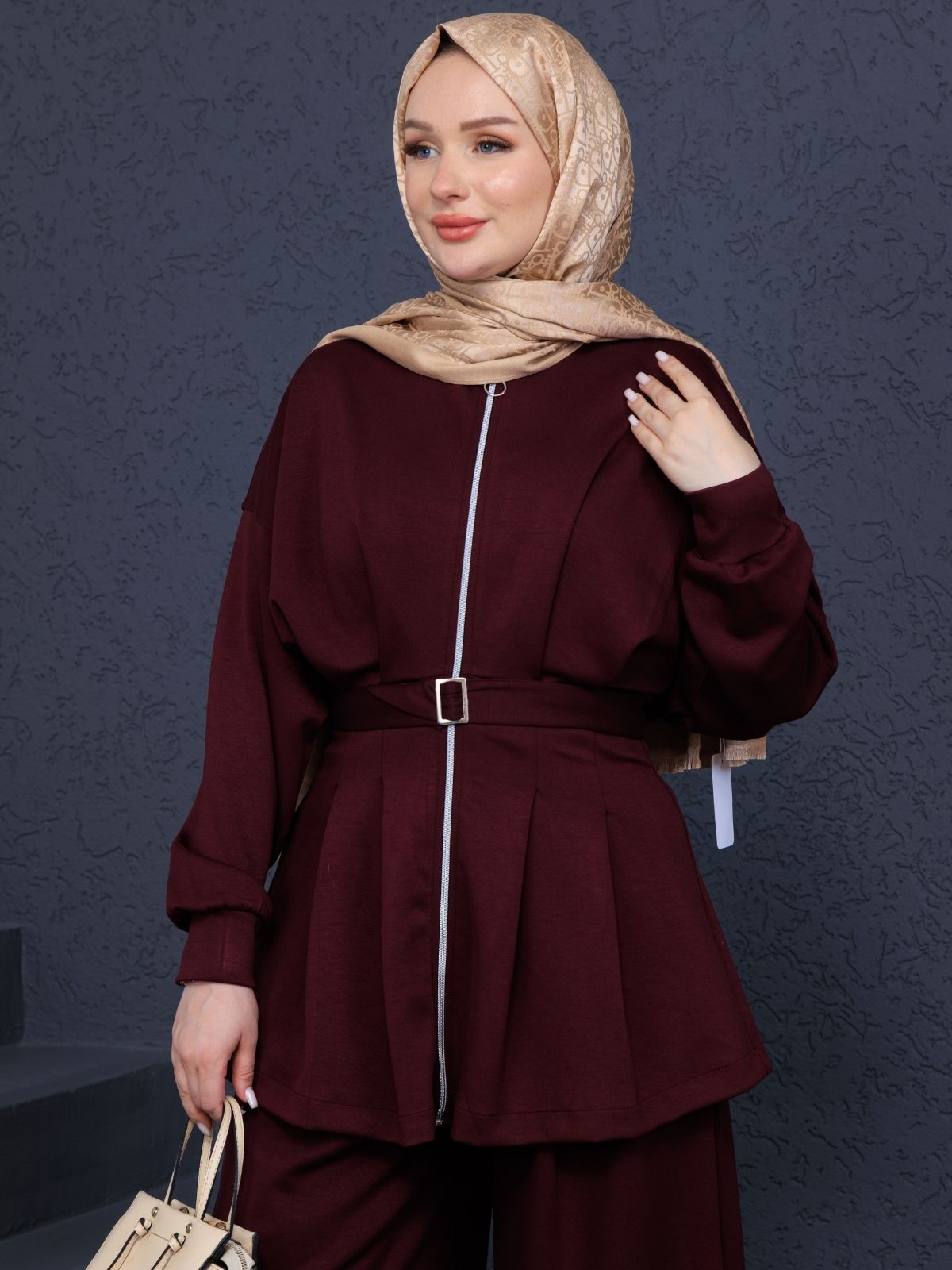Premium Oysho Elina  İkili Takım TK100246  - Bordo - Görsel 5