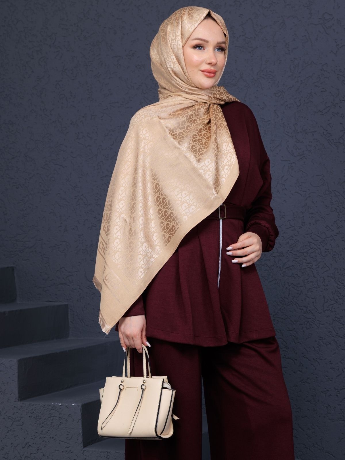 Premium Oysho Elina  İkili Takım TK100246  - Bordo - Görsel 6