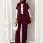 Premium Oysho  Yelekli İkili Takım BÜYÜK BEDEN TK100249  - Bordo