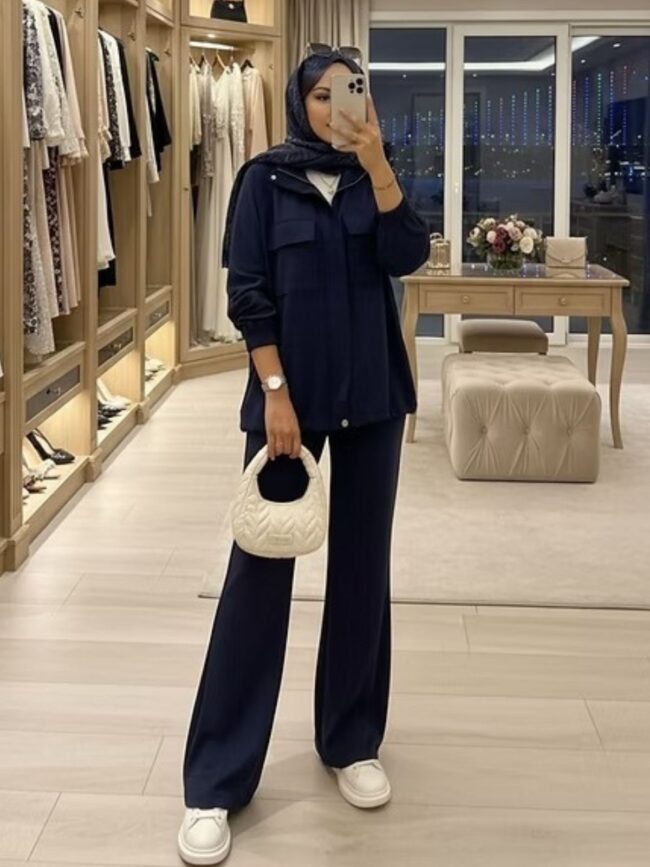 Premium Oysho  Bomber İkili Takım TK100248  -  Lacivert