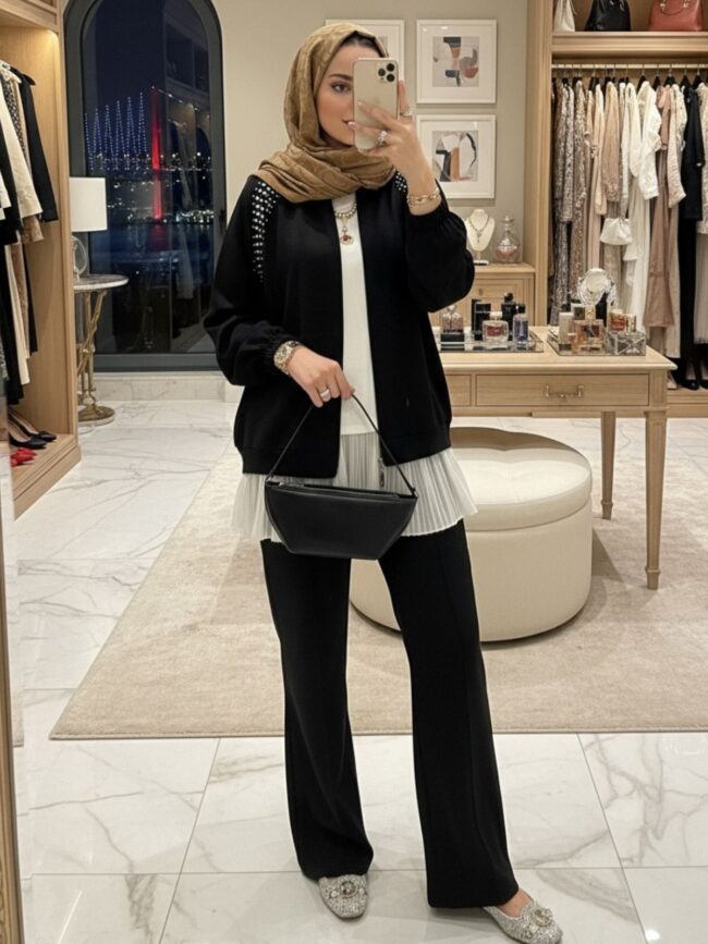 Kai Oysho Taşlı Bomber İkili Takım TK100247  -  Siyah