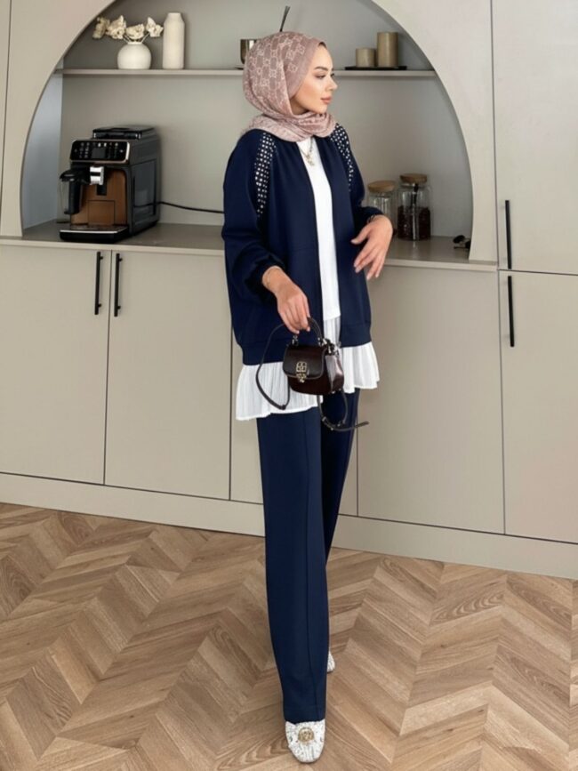 Kai Oysho Taşlı Bomber İkili Takım TK100247  - Lacivert