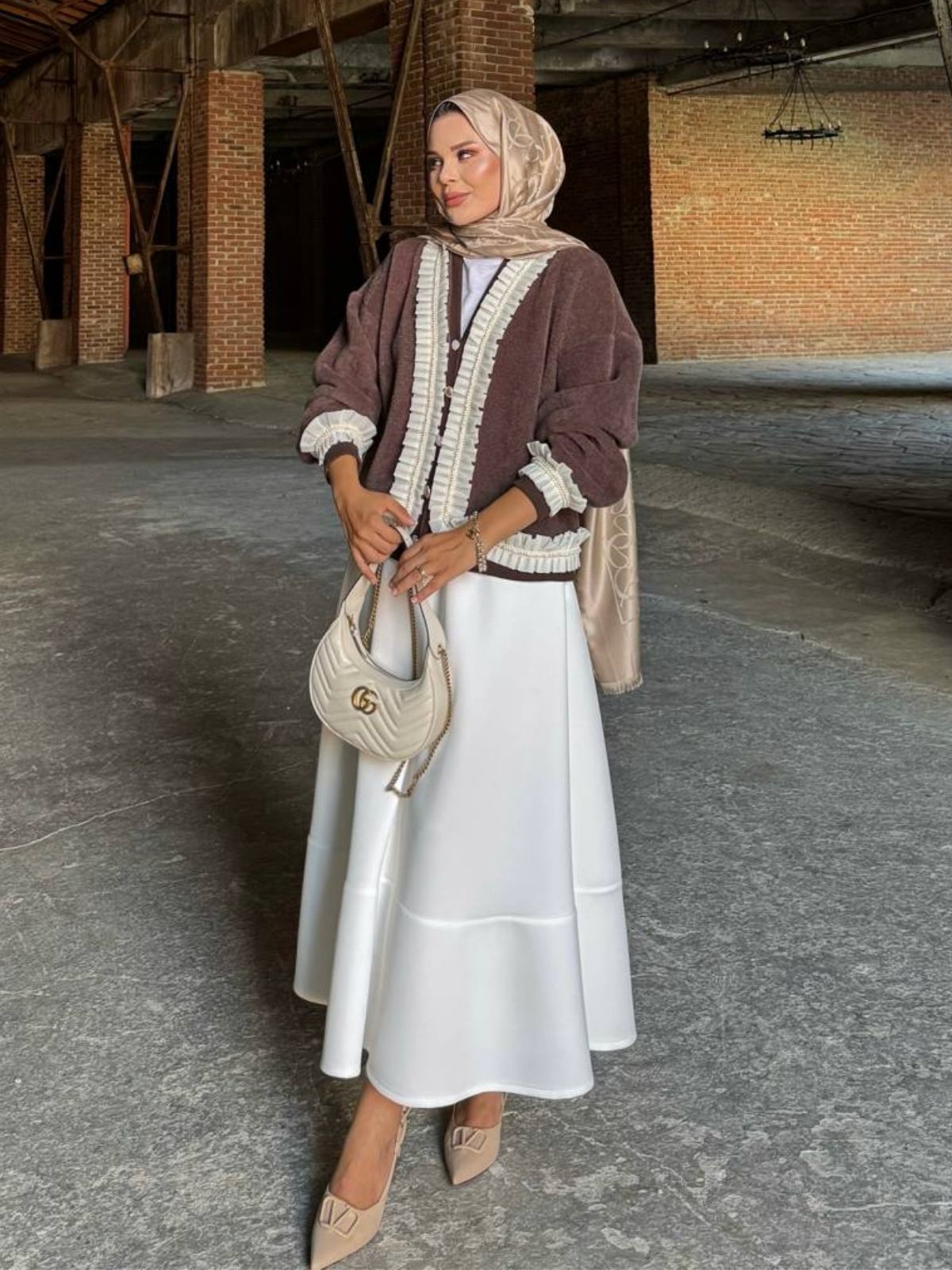 Zerian Angora Fırfır Detay Hırka  HRK100261 - Acı Kahve