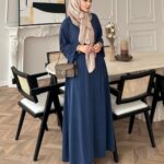Liona Modal Elbise BÜYÜK BEDEN L100261 – Lacivert