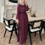 Liona Modal Elbise BÜYÜK BEDEN L100261 – Bordo