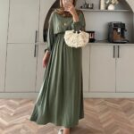 Liona Modal Elbise BÜYÜK BEDEN  L100261 – Haki