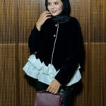 Boncuk Detay Kadife Paris Ceket CKT100262 - Siyah