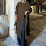Broşlu Şal Yaka Trençkot DŞ100270 - Acı Kahve