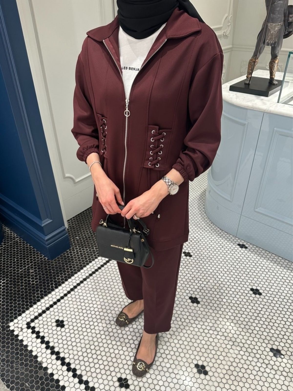 Premium Oysho Elin İkili Takım TK100254 - Bordo