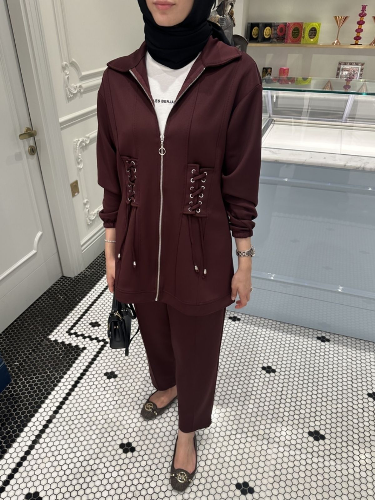 Premium Oysho Elin İkili Takım TK100254 - Bordo - Görsel 2