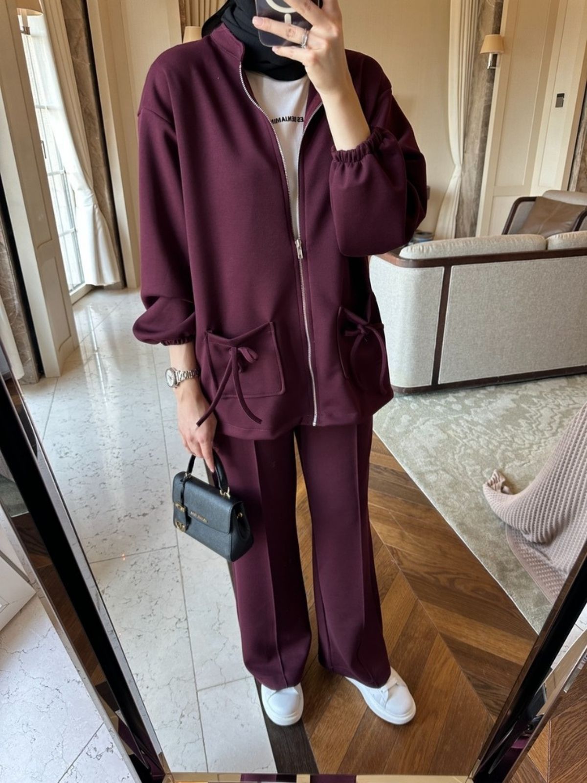 Premium Oysho Liona  İkili Takım BÜYÜK BEDEN TK100256 - Bordo