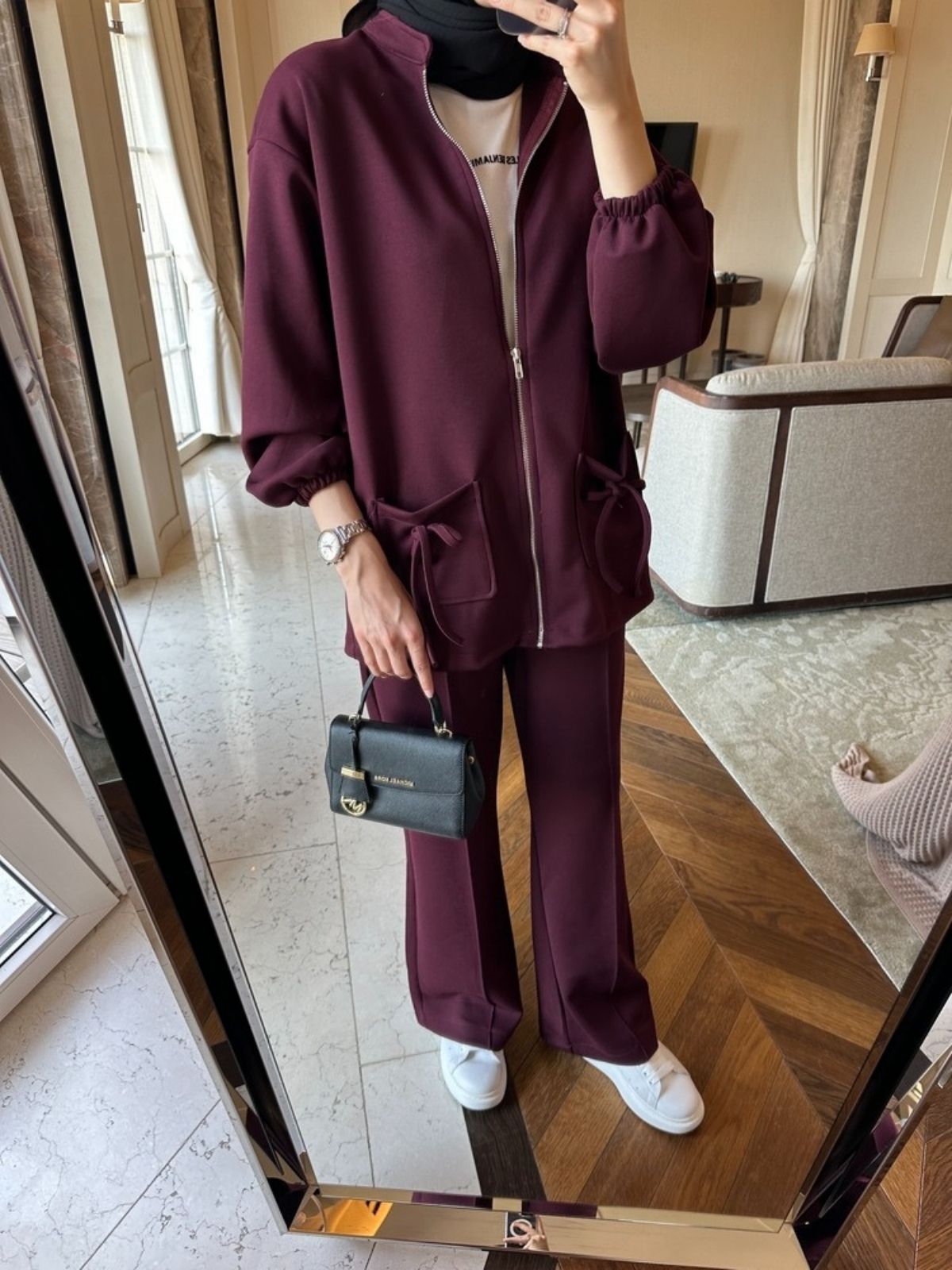 Premium Oysho Liona  İkili Takım BÜYÜK BEDEN TK100256 - Bordo - Görsel 3