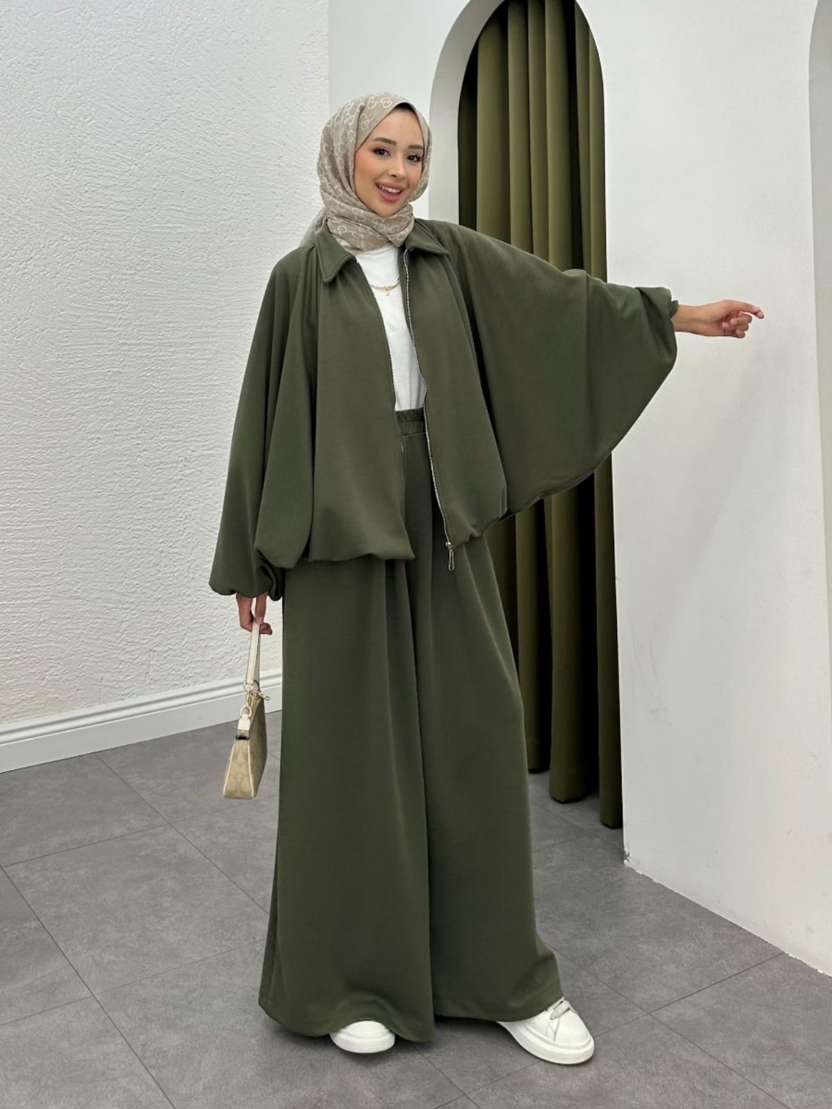 Premium Oysho Saoris İkili Takım TK100257 - Haki - Görsel 3