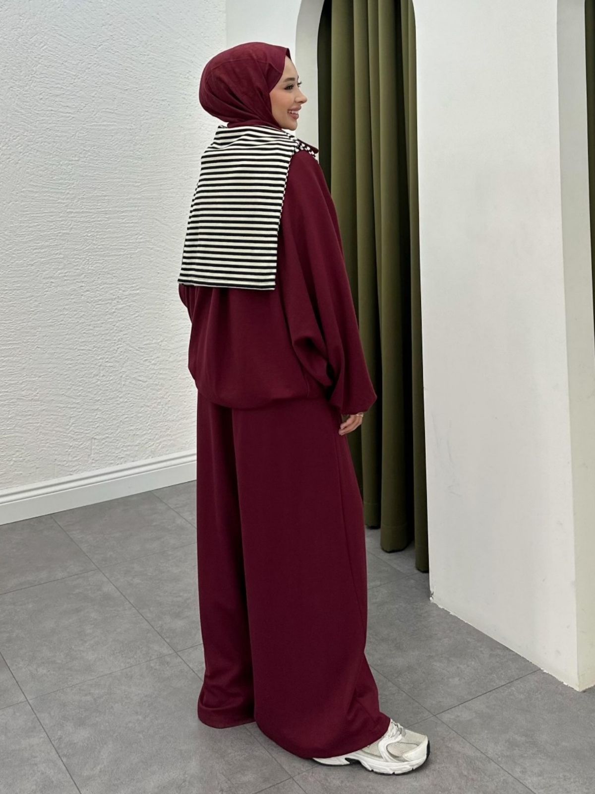 Premium Oysho Saoris İkili Takım TK100257 - Bordo - Görsel 3