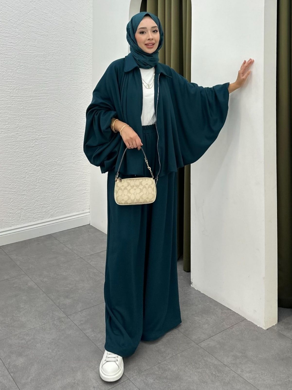 Premium Oysho Saoris İkili Takım TK100257 - Petrol - Görsel 3
