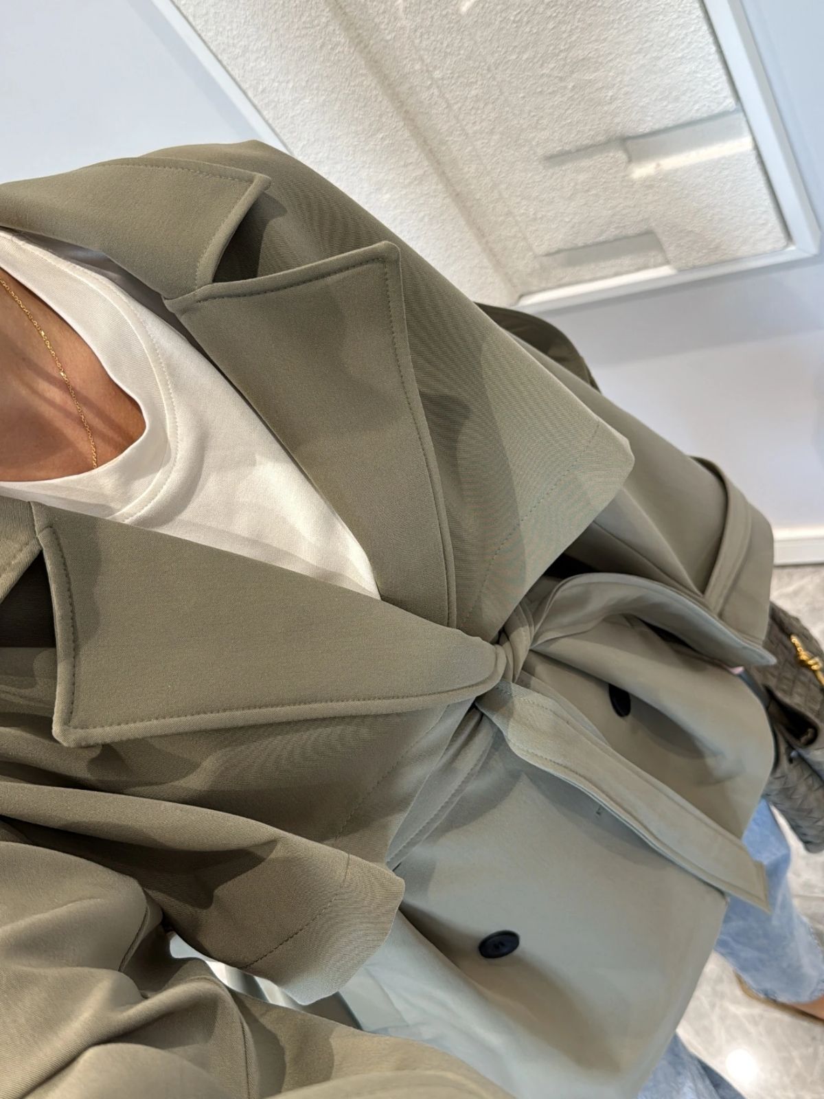 Oversize Omuz Detay Trençkot DŞ100235 - Haki - Görsel 2