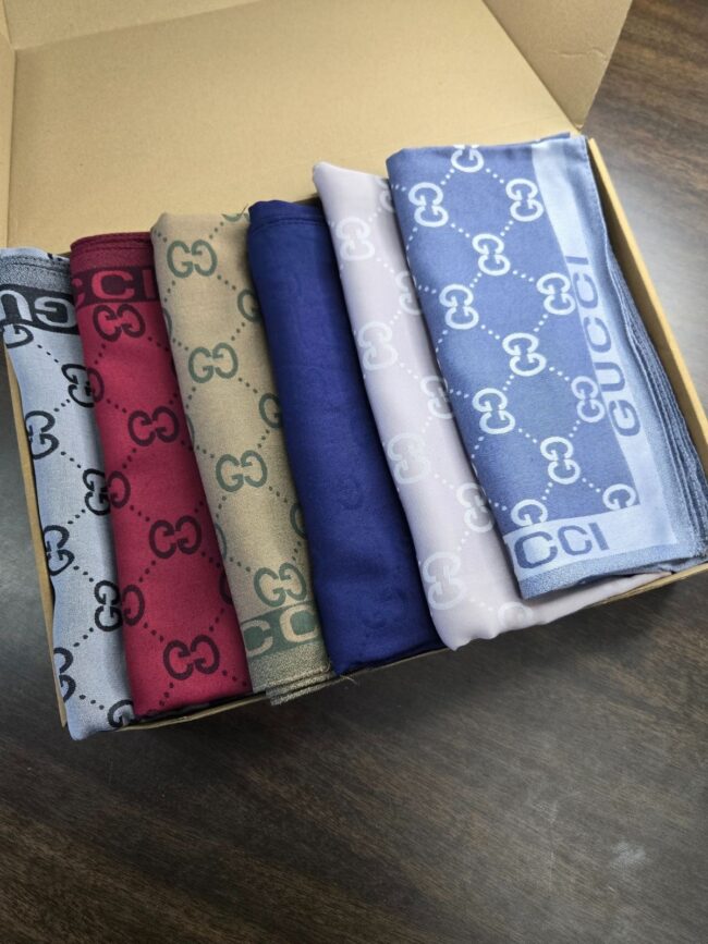 En Çok Satan 6'Lı Gucci Çift Taraflı Kaşmir İpek Eşarp - KT7859