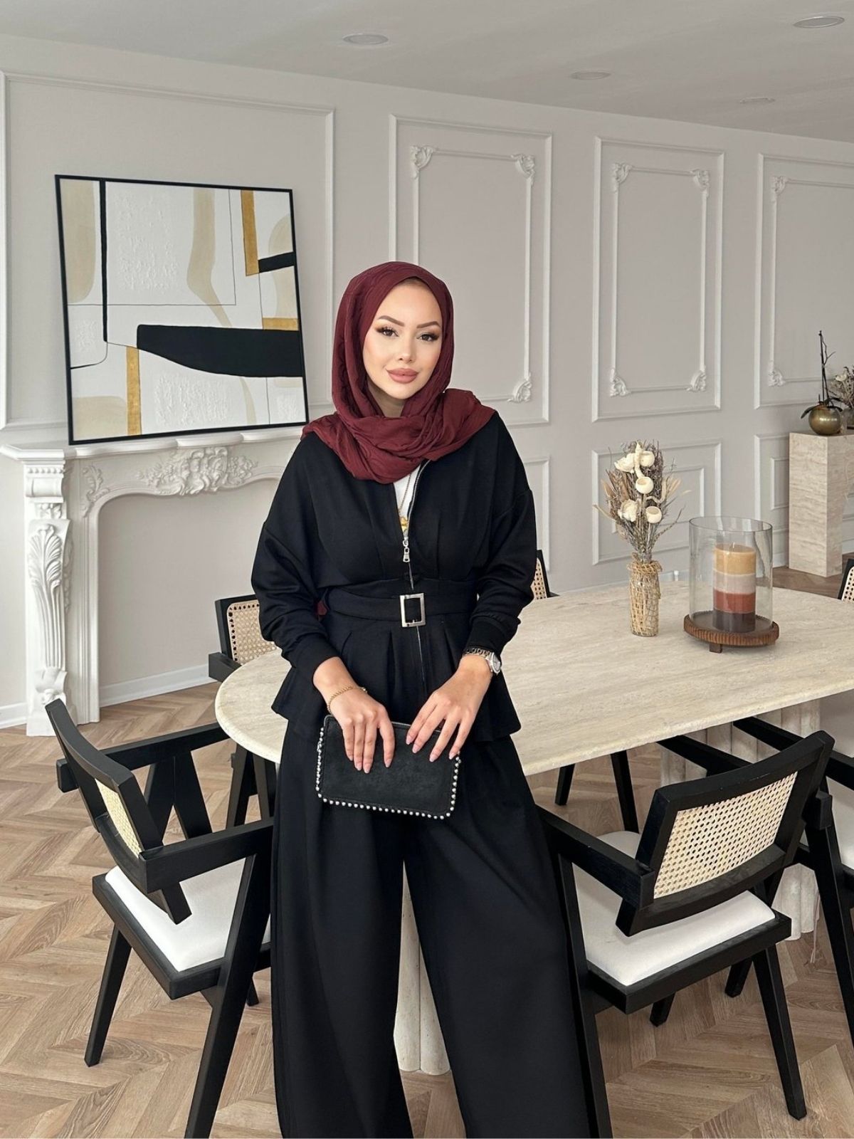 Premium Oysho Elina  İkili Takım TK100246  -  Siyah - Görsel 2