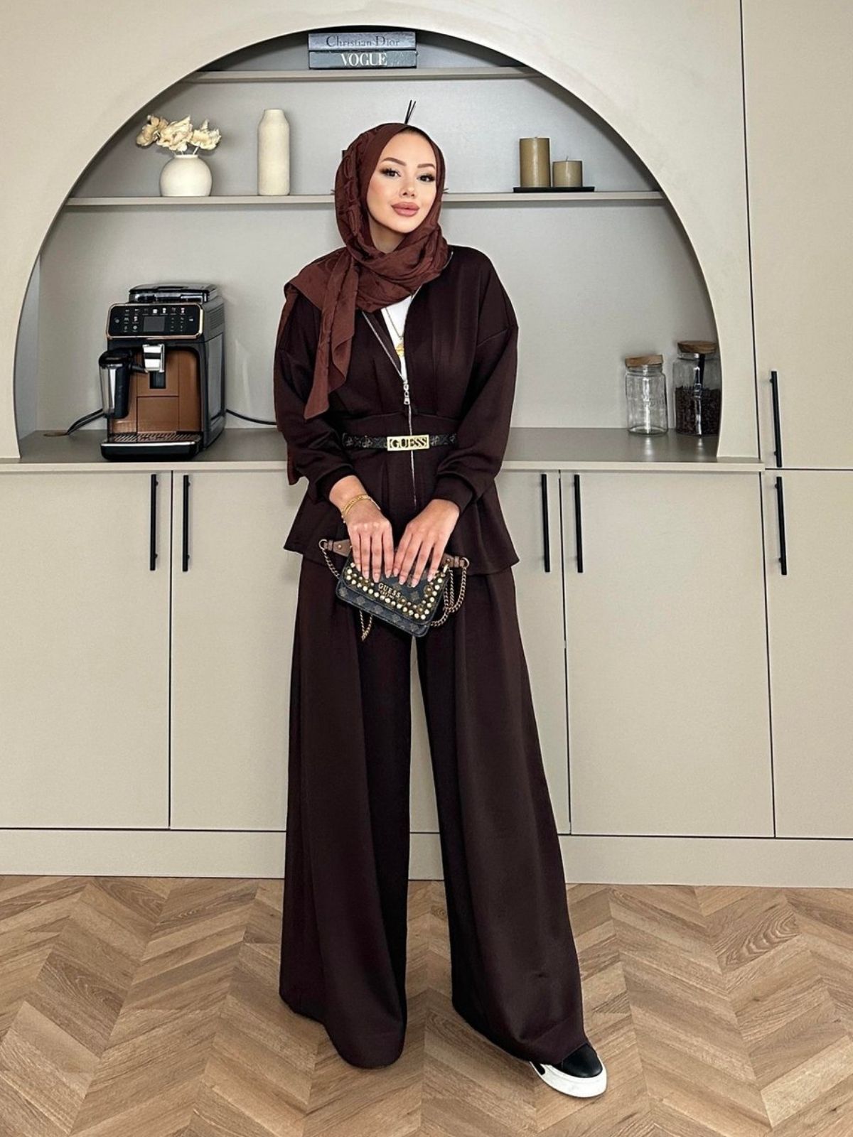 Premium Oysho Elina  İkili Takım BÜYÜK BEDEN TK100246  -  Acı Kahve
