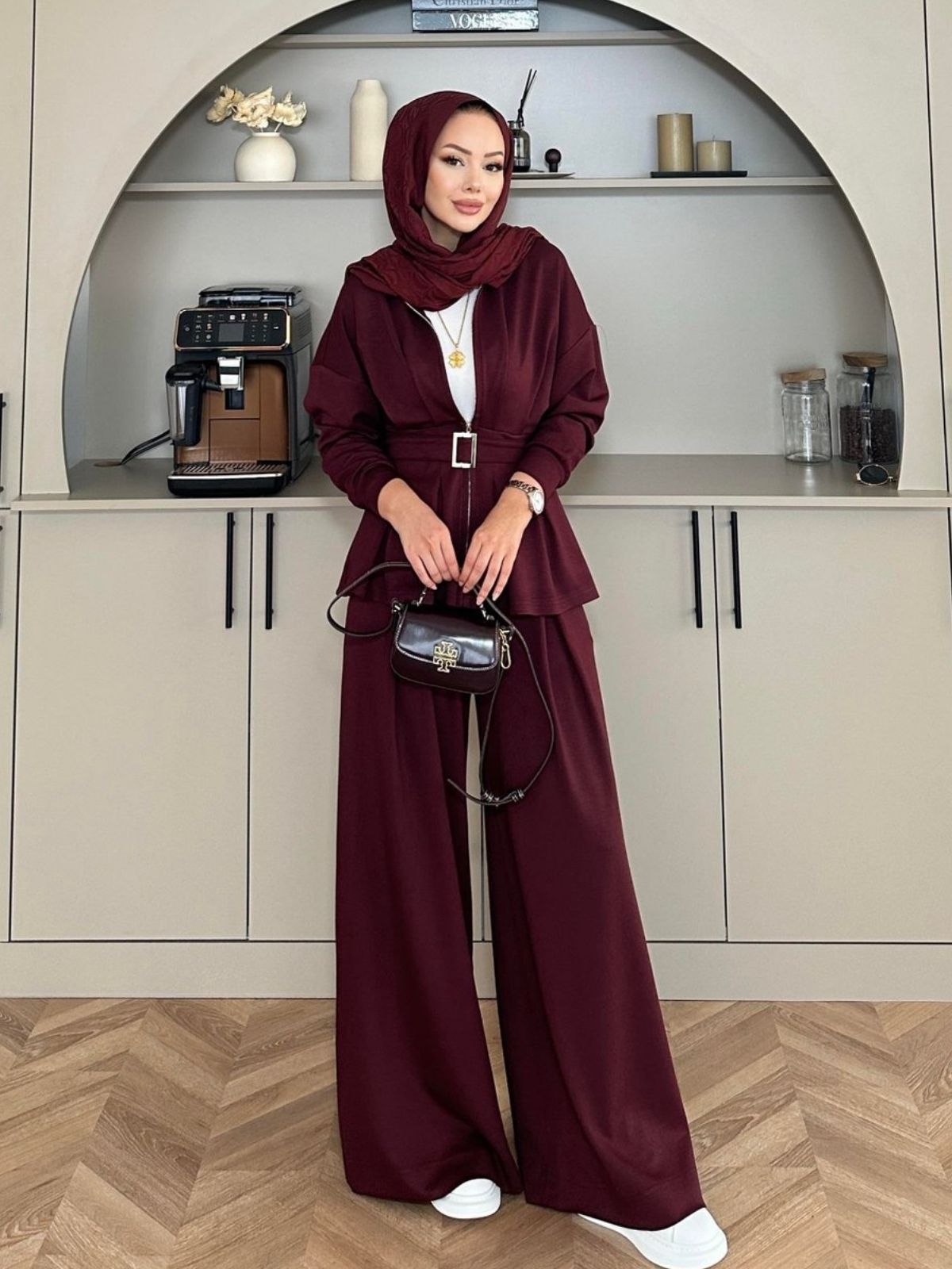 Premium Oysho Elina  İkili Takım BÜYÜK BEDEN TK100246  - Bordo - Görsel 4