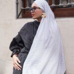 Valentino Çift Taraflı İtalyan Pamuk İpek Şal 44117 - Gümüş