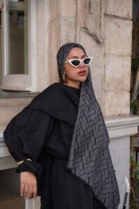 Valentino Çift Taraflı İtalyan Pamuk İpek Şal 44117 - Antrasit