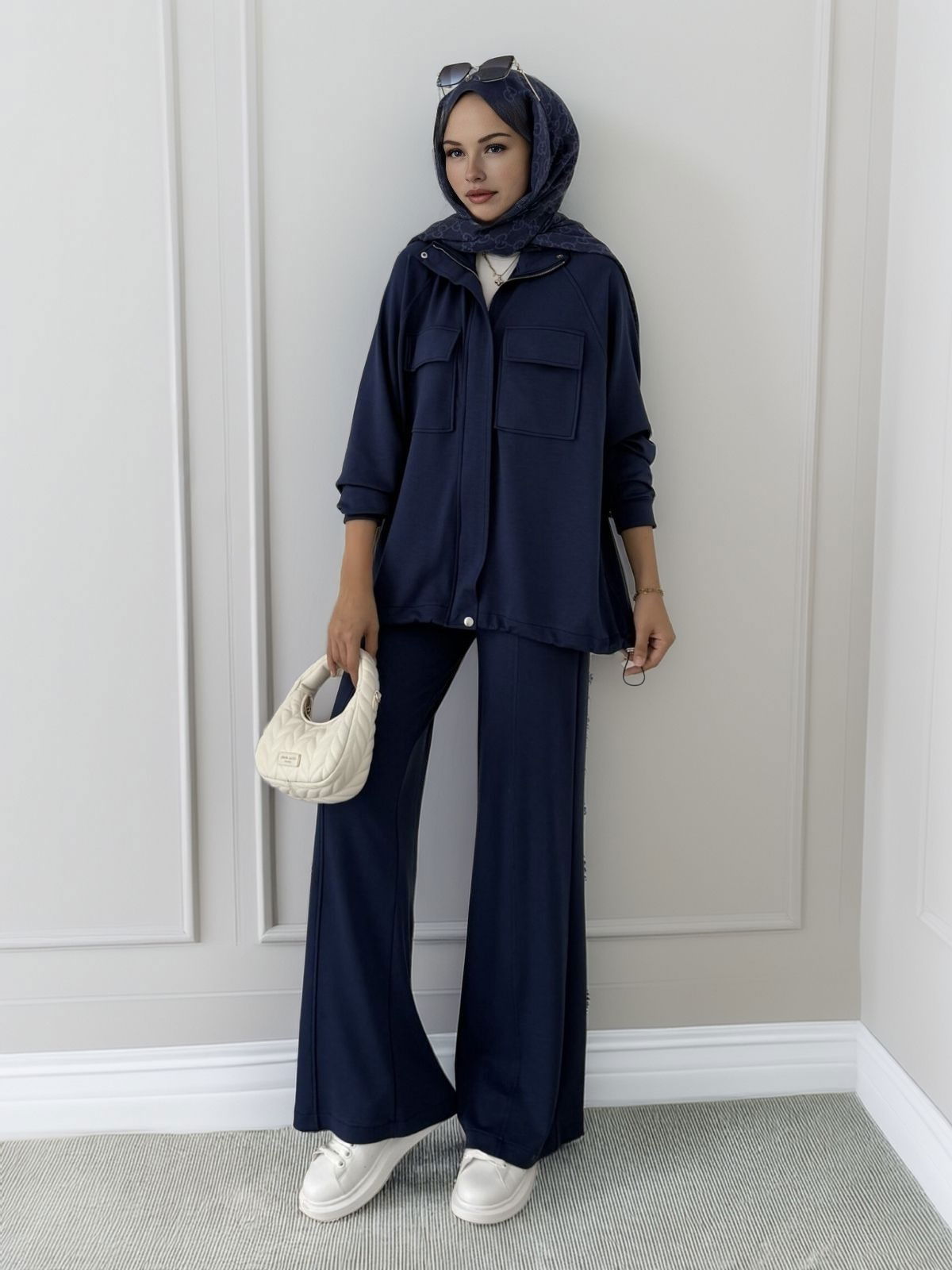 Premium Oysho  Bomber İkili Takım BÜYÜK BEDEN TK100248  -  Lacivert